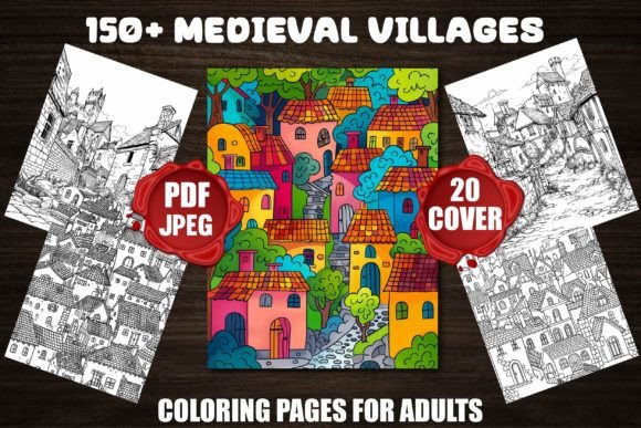 Download Medieval Villages Coloring Pages - Premium Bundle