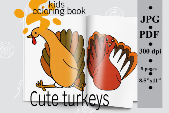 Download Cute Turkeys Kids Coloring Book - Cute Collection