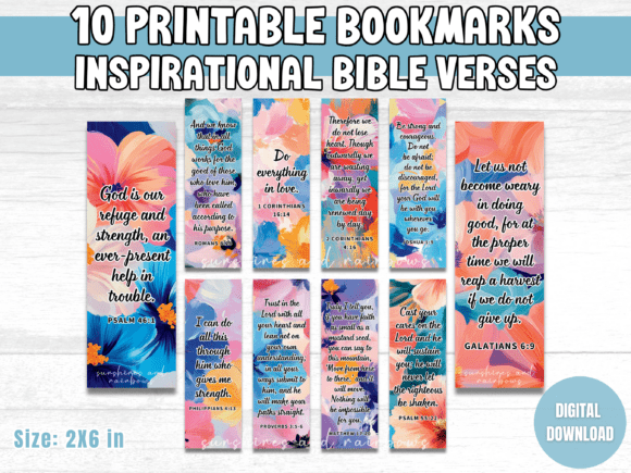 Download Inspirational Bible Verses Bookmark Set - Bible Collection