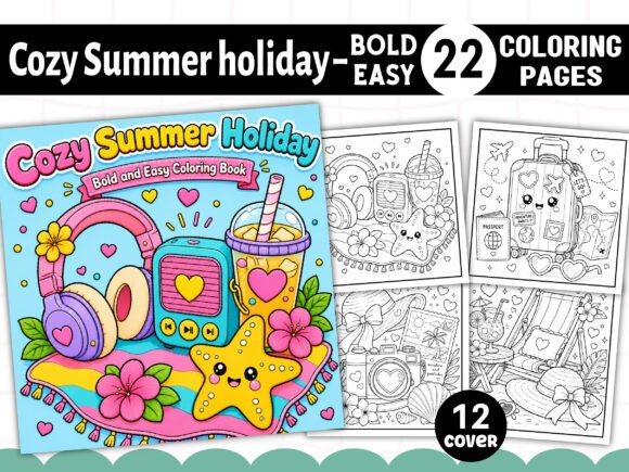 Download Cute Summer Bold and Easy Coloring Pages - Cute Collection