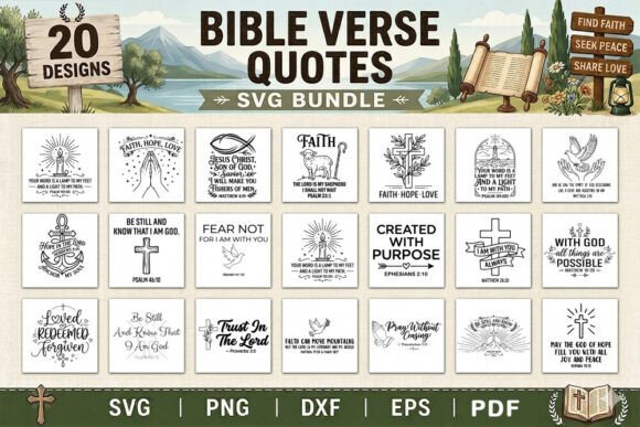 Download Bible Verse Christian Faith SVG Bundle - Bible Collection
