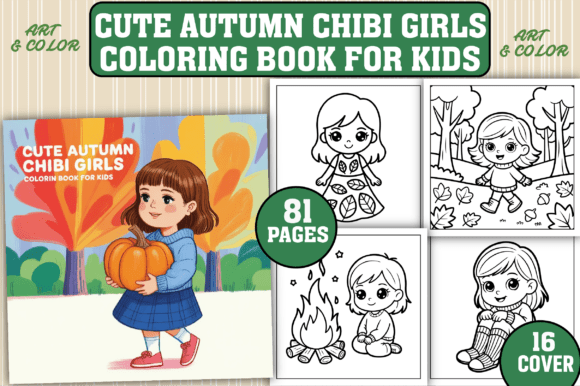 Download Cute Autumn Chibi Girls Coloring Pages - Cute Collection