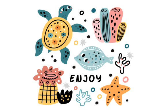 Download Enjoy Card with Underwater Fauna. Cute M - Cute Collection