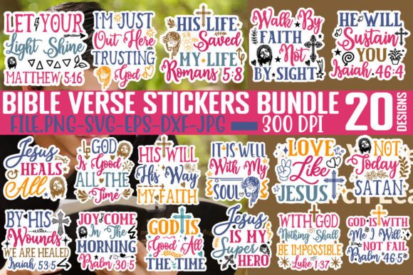 Download Bible Verse Stickers Bundle, Bible SVG - Bible Collection
