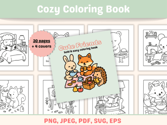Download Cute Bold and Easy Animal Coloring Book - Cute Collection