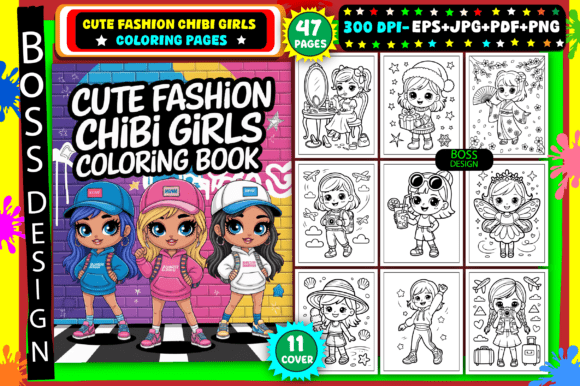 Download Cute Fashion Chibi Girls Coloring Pages - Cute Collection