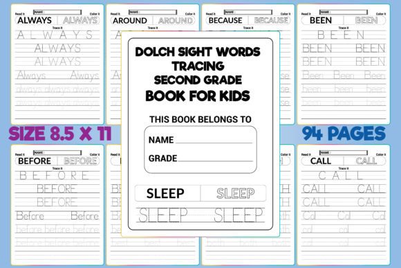 Download Dolch Sight Words Tracing for 2nd Grade - 2nd grade Collection