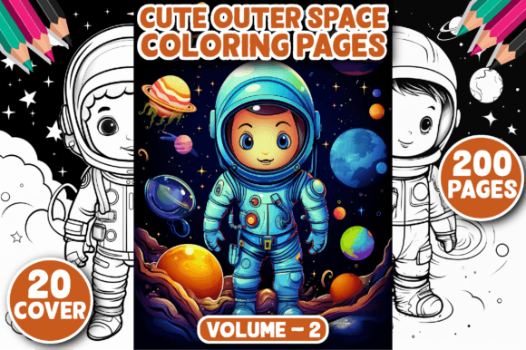 Download 200 Cute Outer Space Coloring Page V -2 - Cute Collection
