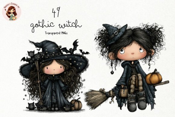 Download Cute Gothic Witch PNG Clipart - Cute Collection
