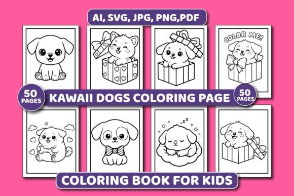 Download Cute Kawaii Dog Coloring Fun for Kids - Cute Collection