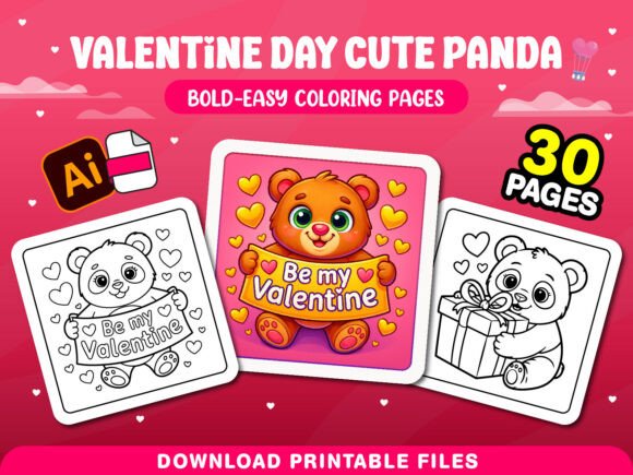 Download Valentine Day Cute Panda Coloring Pages - Cute Collection