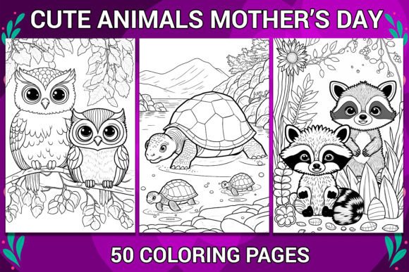 Download CUTE ANIMALS MOTHER'S DAY COLORING PAGES - Cute Collection