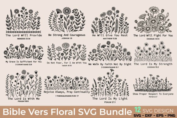 Download Bible Verse Floral SVG Bundle - Bible Collection