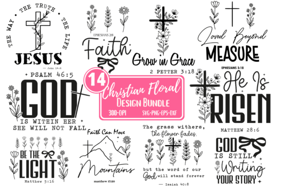 Download Christian Svg, Bible Verse Floral Bundle - Bible Collection