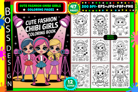Download Cute Fashion Chibi Girls Coloring Pages - Cute Collection