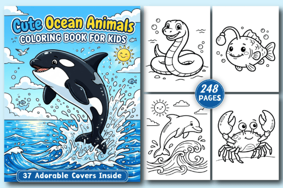 Download Cute Ocean Animals KIDS Coloring Book - Cute Collection