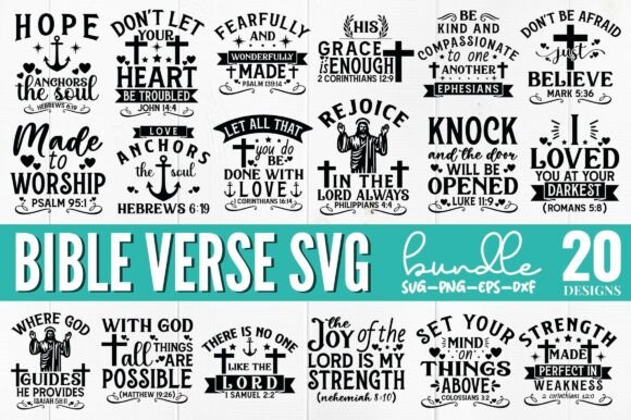 Download Bible Verse Quotes SVG Bundle - Bible Collection