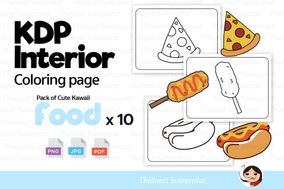 Download KDP Coloring Page : Cute Kawaii Foodx10 - Cute Collection