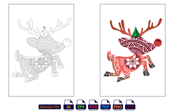 Download Christmas Cute Deer Coloring Page - Cute Collection