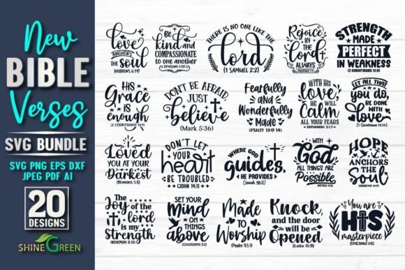Download Inspirational Bible Verses SVG Bundle - Bible Collection